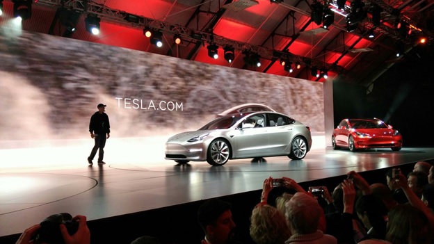 Tesla Model 3 electric sedan revealed